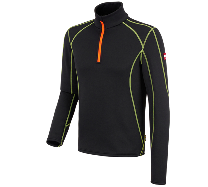 Hlavné zobrazenie, e.s.motion 2020, Funkčný sveter thermo stretch e.s.motion 2020, čierna/výstražná žltá/výstražná oranžová