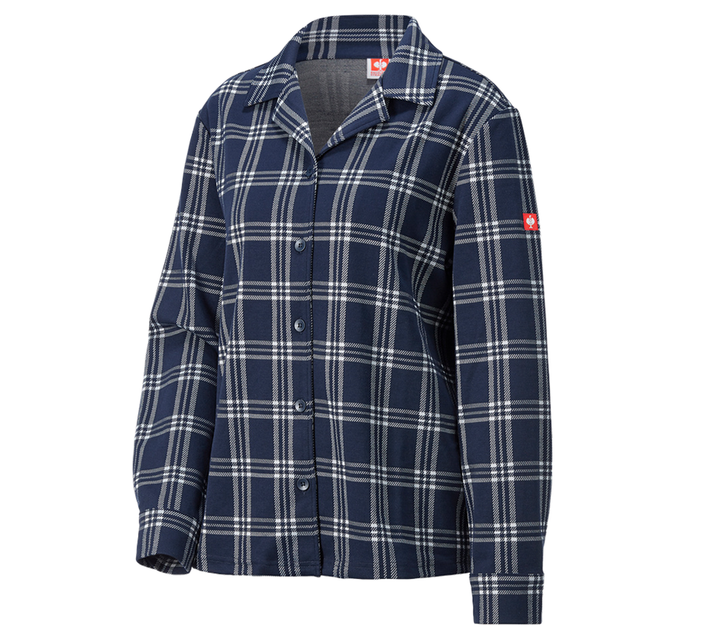 Doplnky: e.s. vrchný diel károvaného pyžama, dámske + tmavomodrá/biela