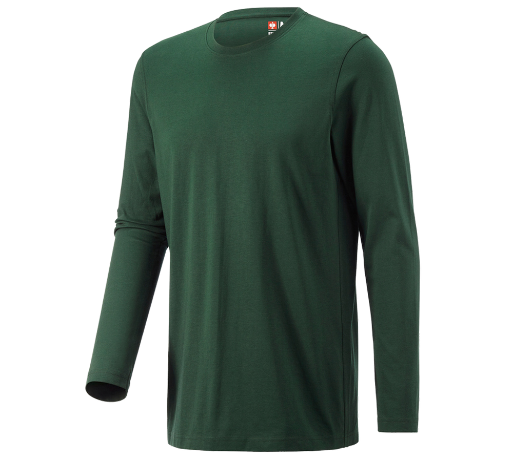 Tričká, pulóvre a košele: Tričko s dlhým rukávom e.s. cotton, long fit + zelená