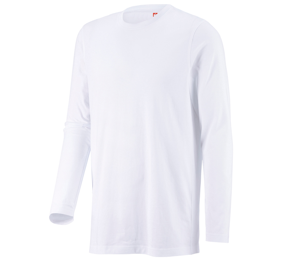 Tričká, pulóvre a košele: Tričko s dlhým rukávom e.s. cotton, long fit + biela
