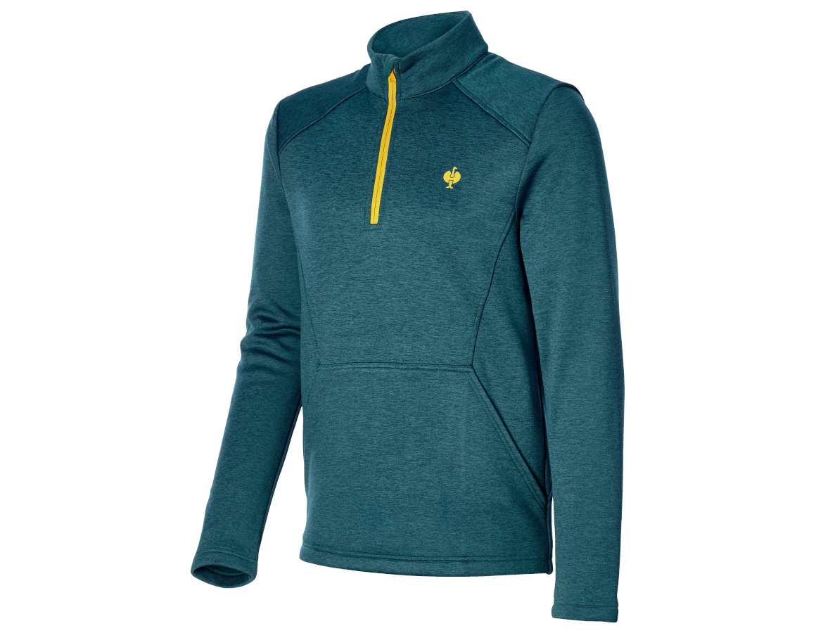 Tričká, pulóvre a košele: Sveter thermo stretch e.s.trail + smaragdová zelená melanž/chrómová žltá