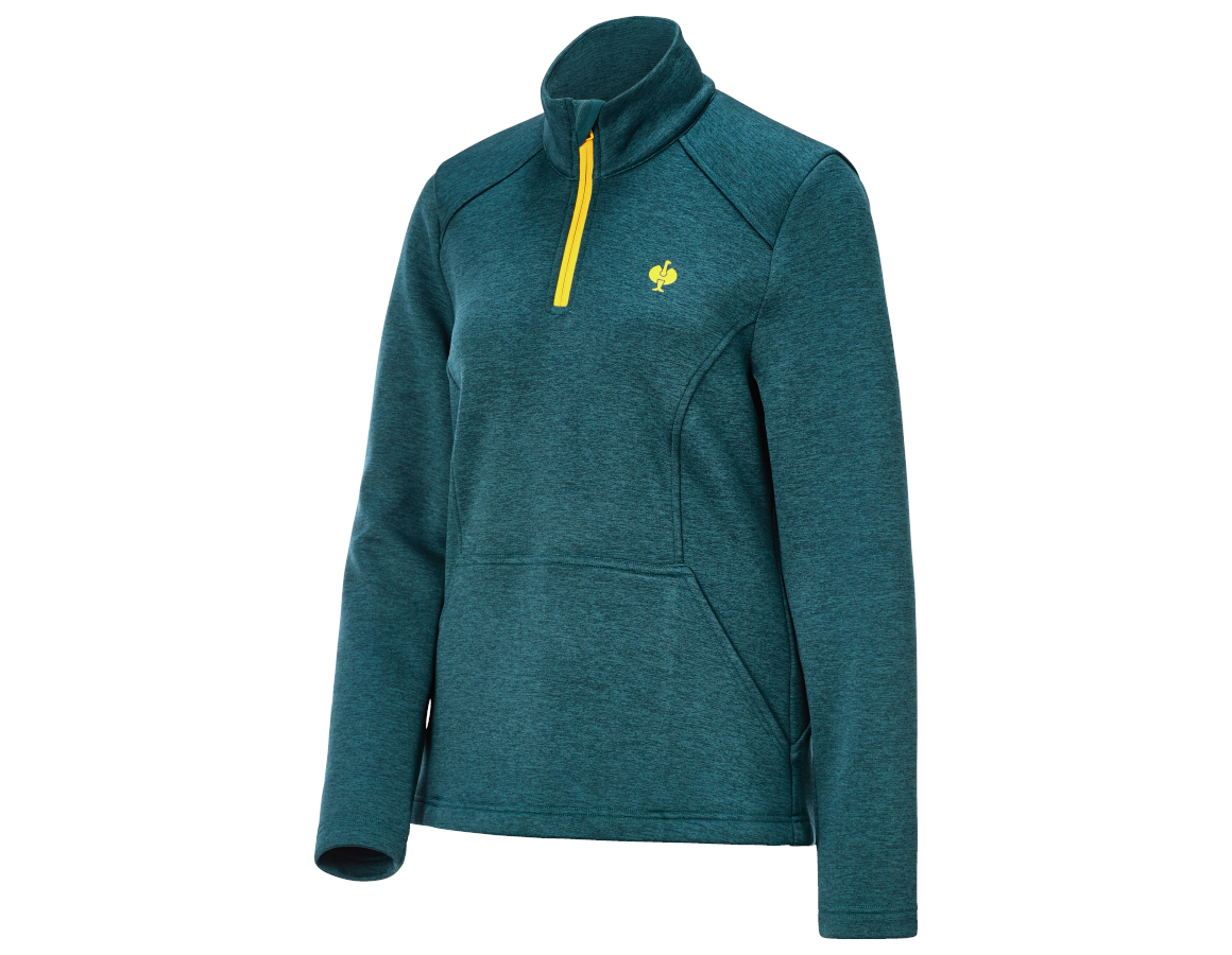 Tričká, pulóvre a košele: Sveter thermo stretch e.s.trail, dámske + smaragdová zelená melanž/chrómová žltá
