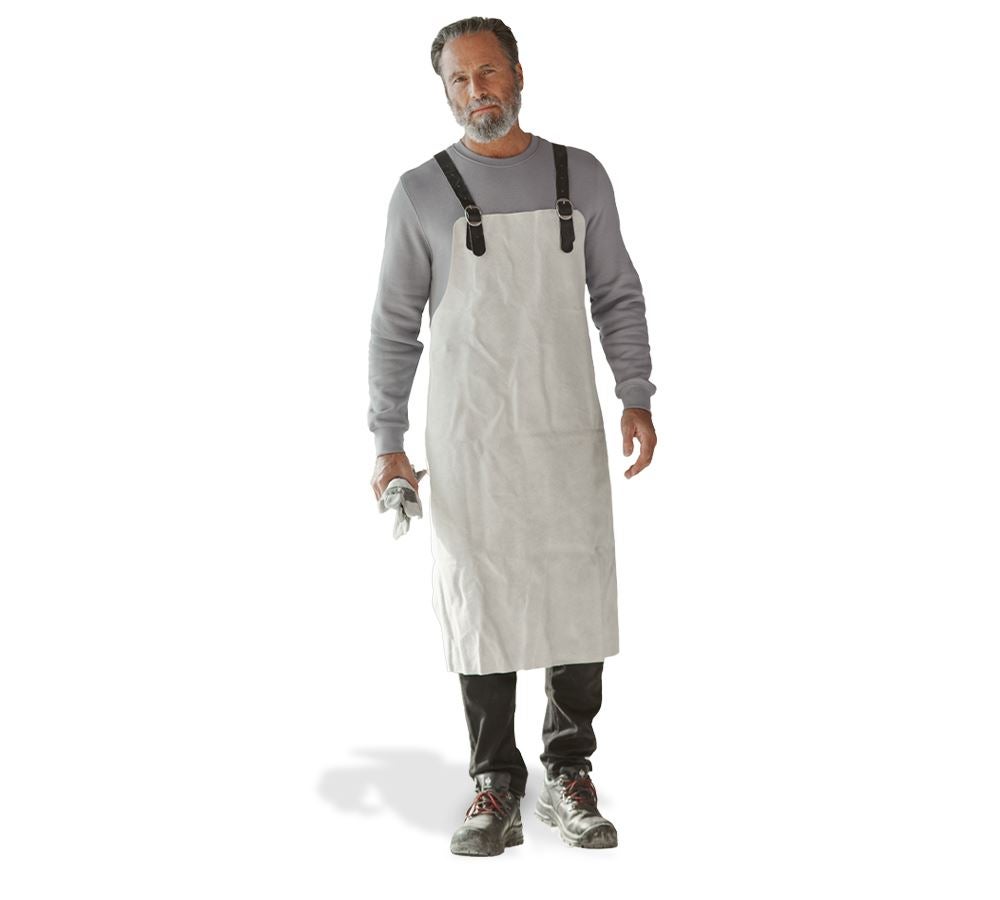 Zástery: Kožená zástera s koženými ramienkami + prírodná