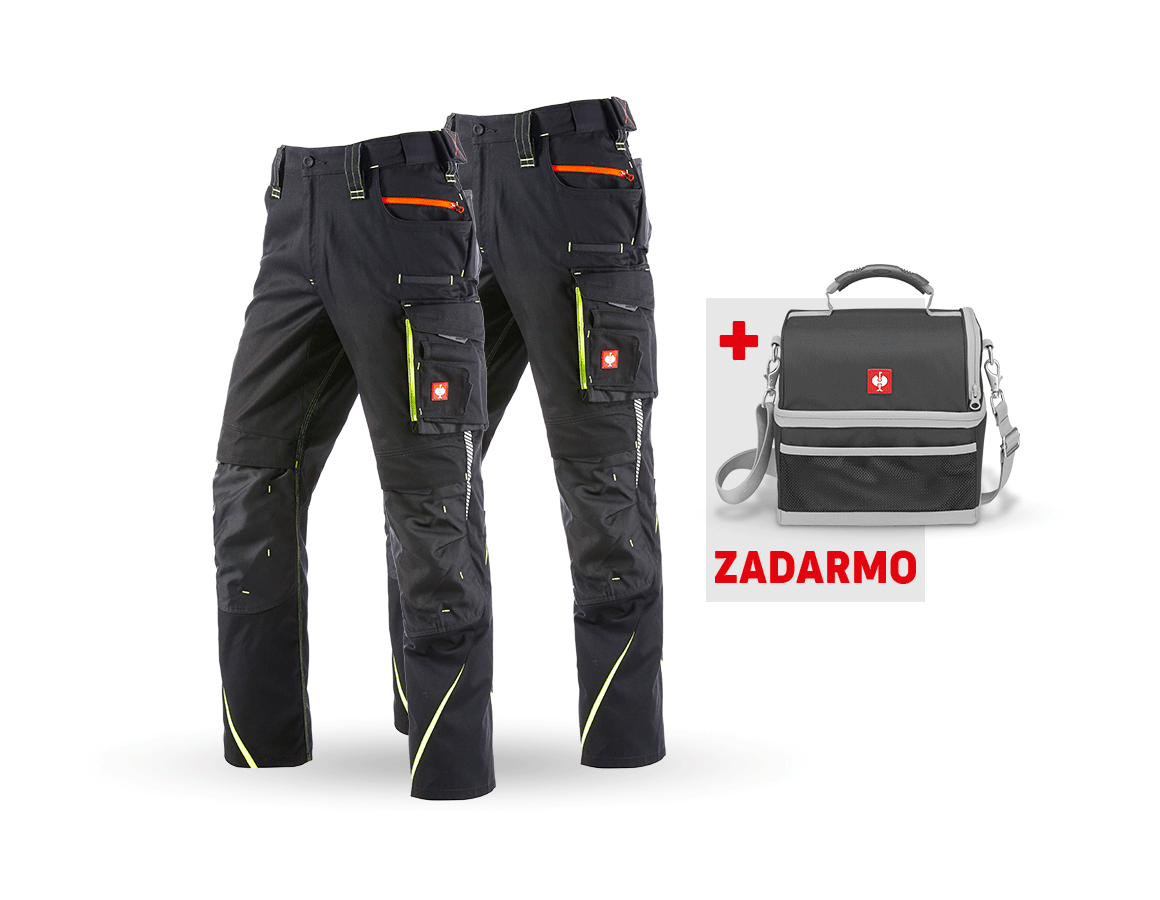 Oblečenie: SÚPRAVA: Nohavice+zimné nohavice e.s.motion 2020 + čierna/výstražná žltá/výstražná oranžová