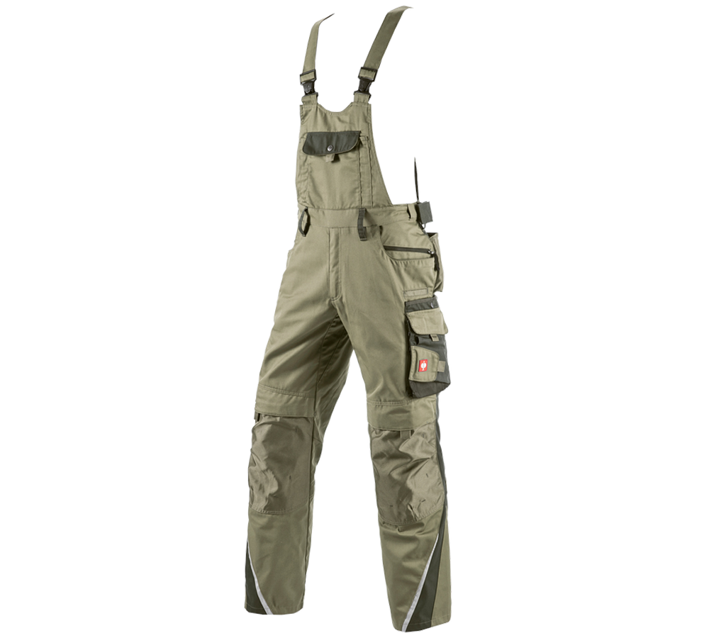 Pracovné nohavice: Nohavice s náprsenkou e.s.motion + trstinová/machová