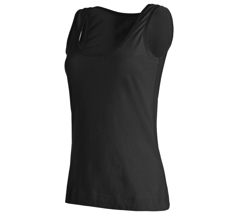 Tričká, pulóvre a košele: Tielko e.s. cotton stretch, dámske + čierna