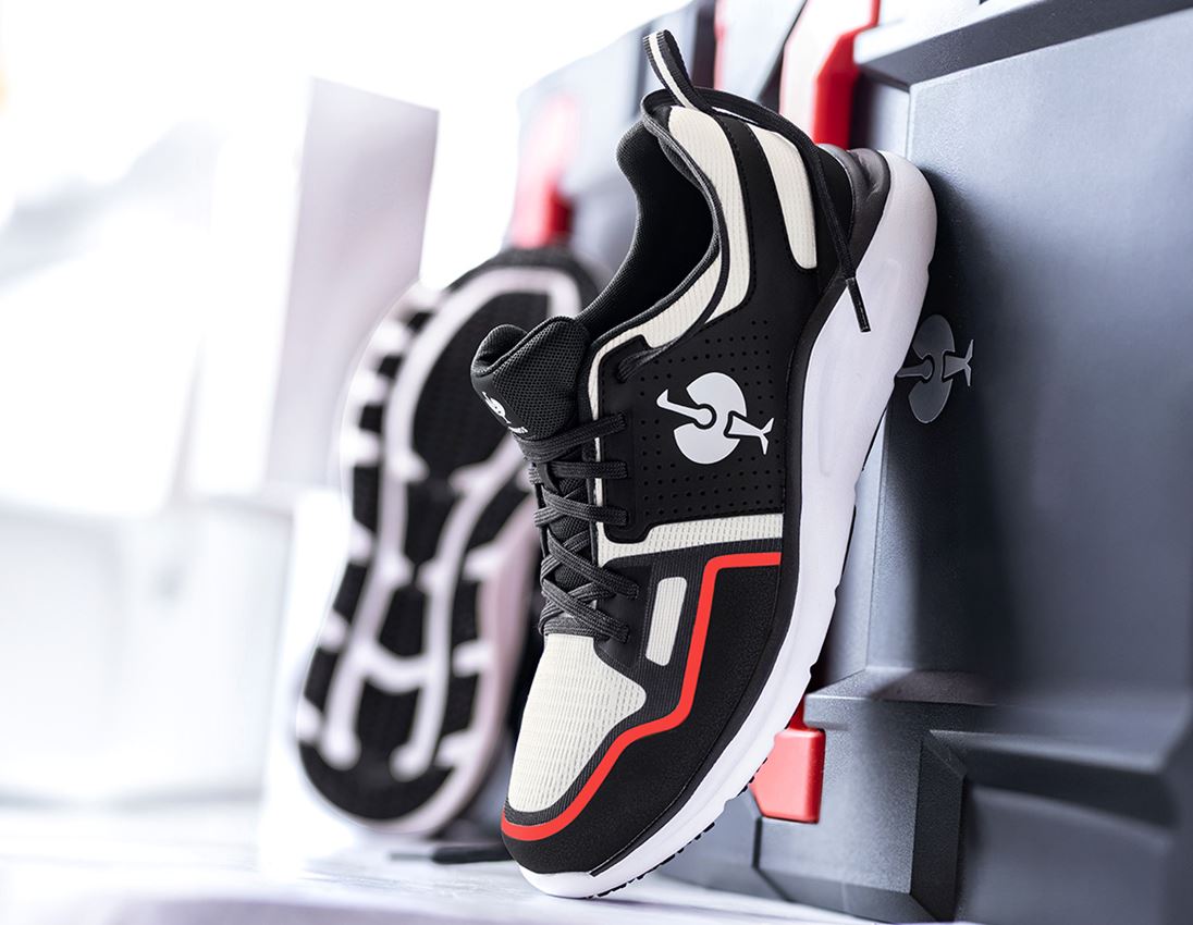 O1: O1 pracovná obuv e.s. Antibes low + čierna/biela/červená strauss