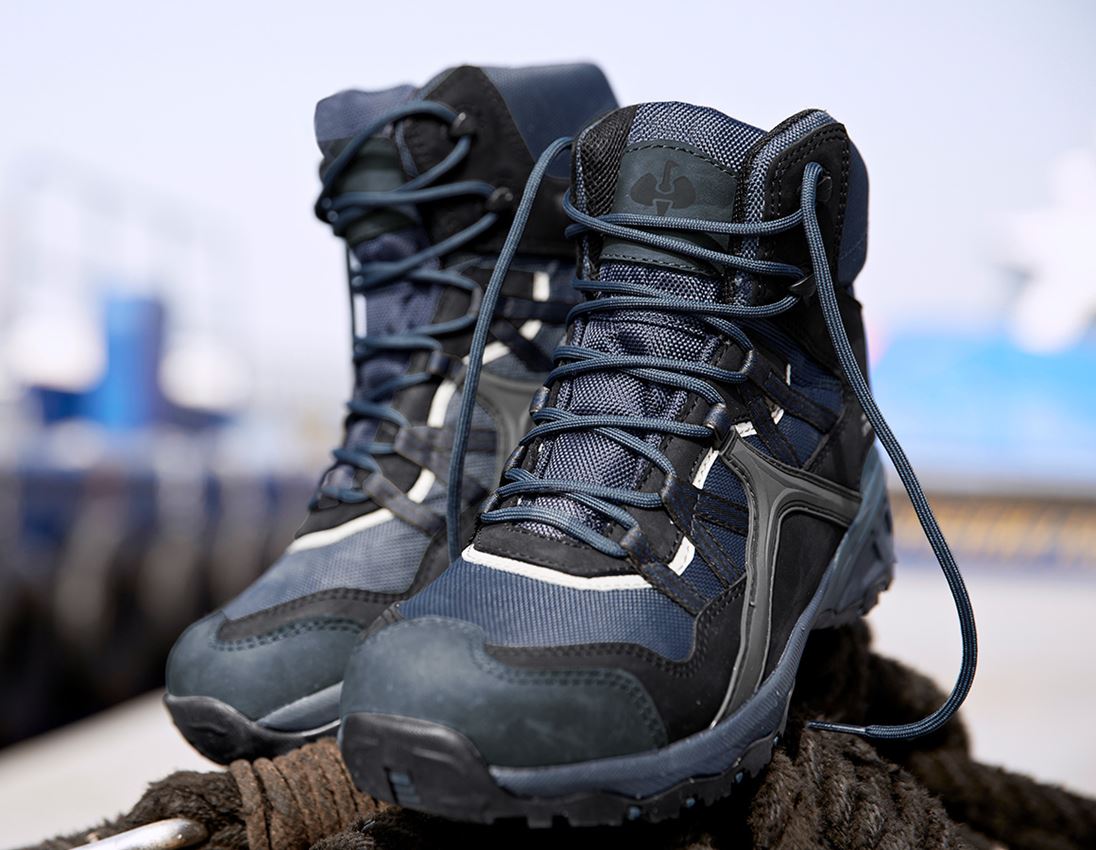 S1: e.s. S1 bezpečnostná obuv Pallas mid + čierna/zafírová