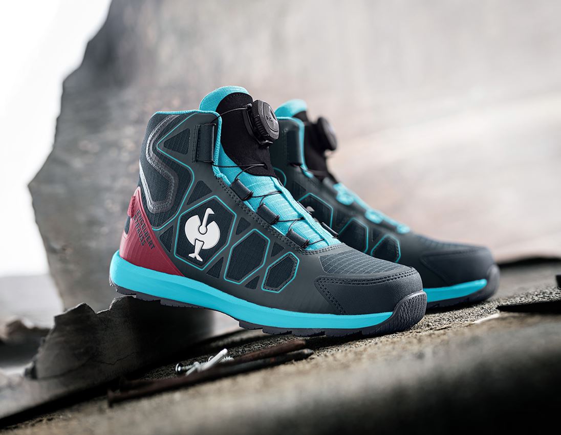 S1P: S1P bezpečnostná obuv e.s. Baham II mid + tmavomodrá/nizza modrá