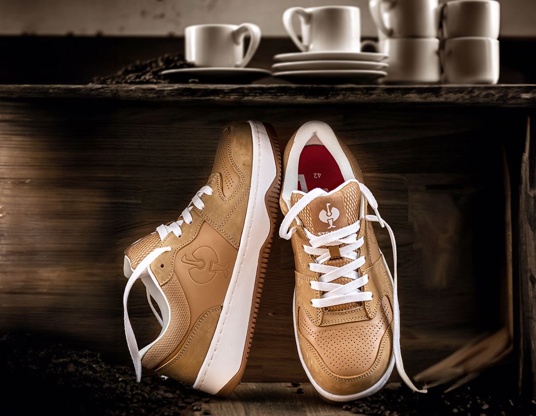 S1: S1 bezpečnostné poltopánky e.s. Eindhoven low + mandľovo hnedá/biela 2