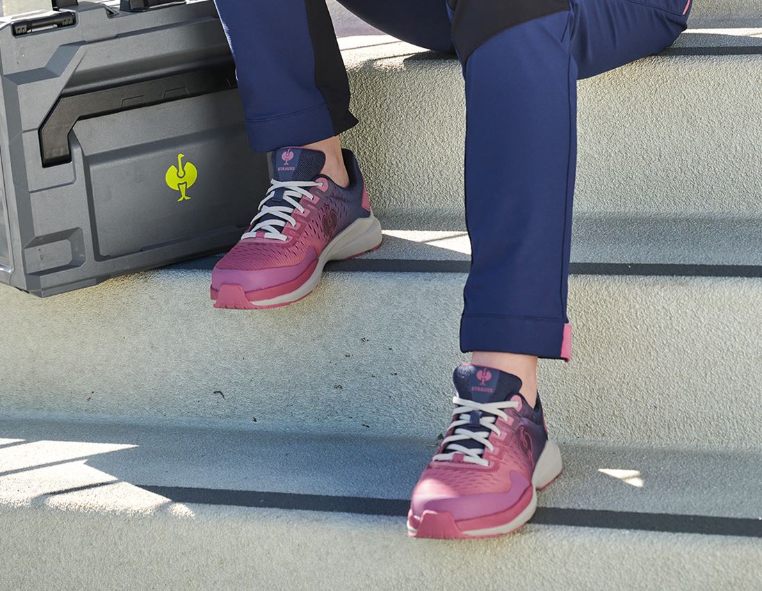 S1: S1 bezpečnostné poltopánky e.s. Padua low + ružová tara/tmavomodrá 2