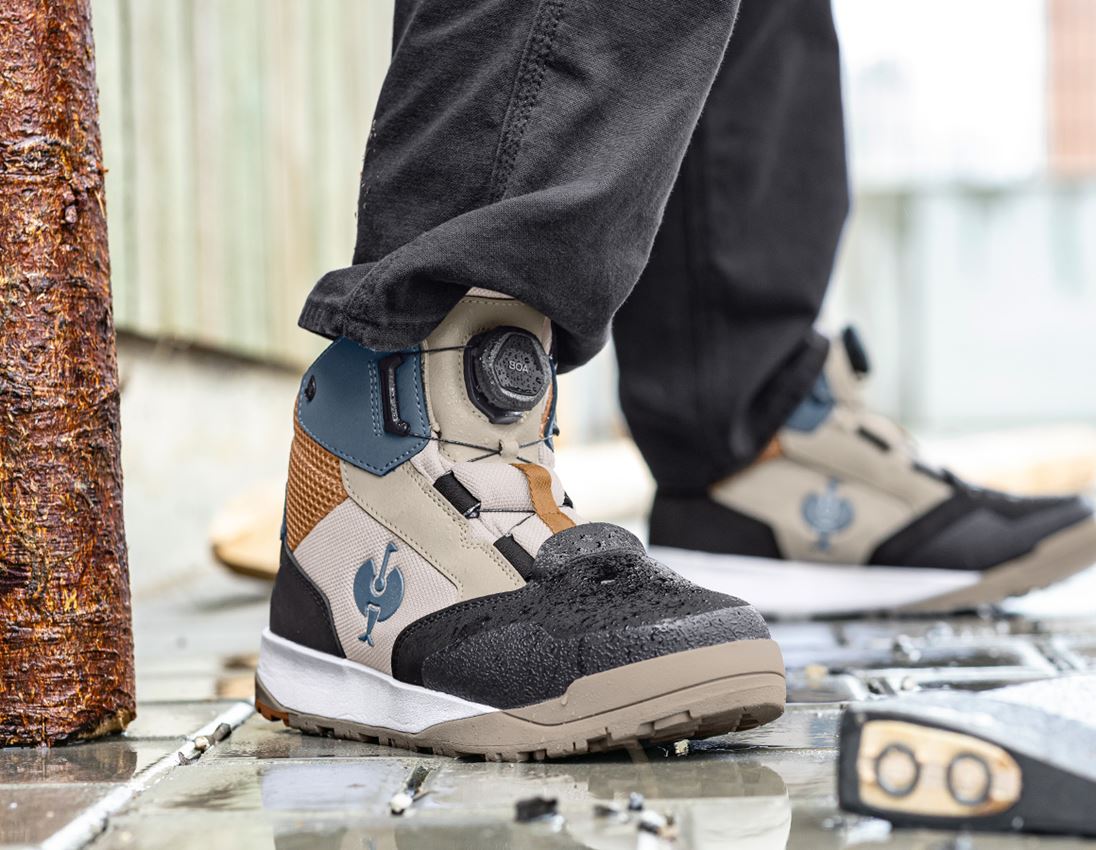 S7: S7 bezpečnostná obuv e.s. Murcia mid + čierna/delfínovo sivá/mandľovo hnedá 1