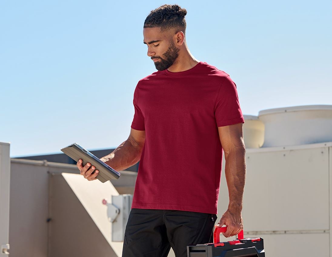 Tričká, pulóvre a košele: Tričko e.s. cotton + bordová