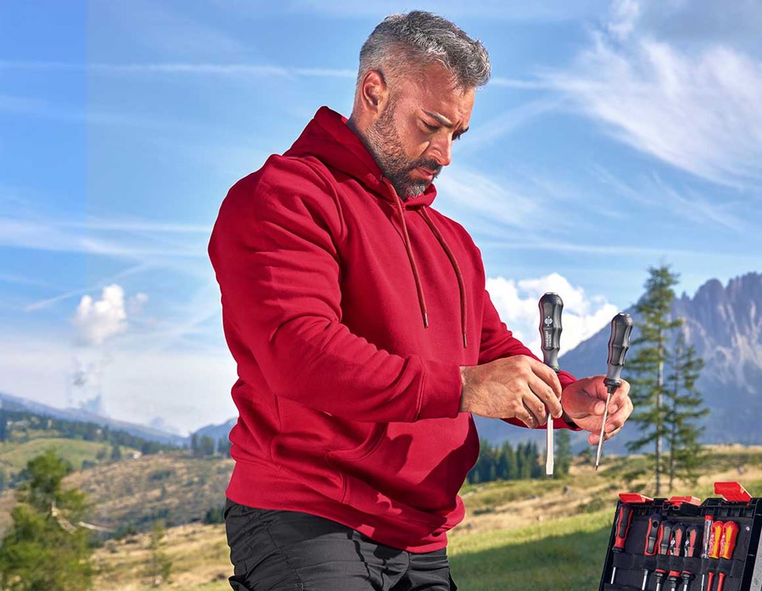 Tričká, pulóvre a košele: Mikina s kapucňou e.s. poly cotton + ohnivá červená 1