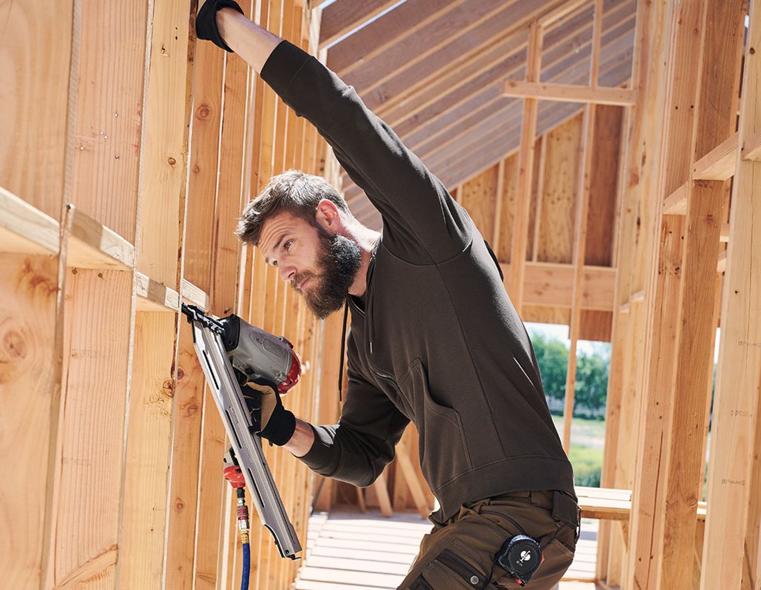 Tričká, pulóvre a košele: e.s. Mikina s kapucňou poly cotton + gaštanová 1