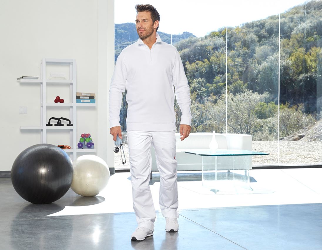 Tričká, pulóvre a košele: Mikina na zips e.s. poly cotton + biela 2