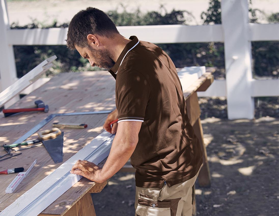 Tričká, pulóvre a košele: Polo tričko e.s. cotton Deluxe Colour + gaštanová/lieskový oriešok 1