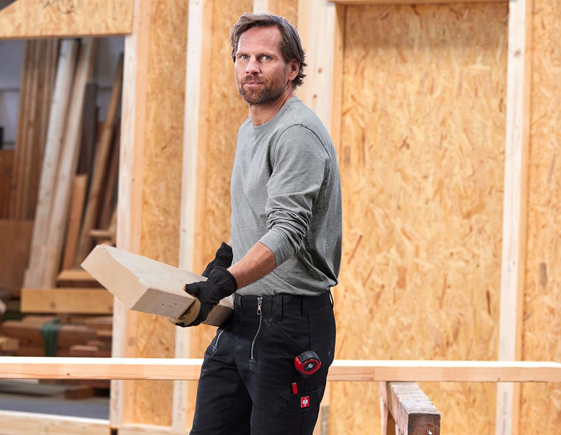 Tričká, pulóvre a košele: Tričko s dlhým rukávom e.s. cotton + sivá melírovaná 2