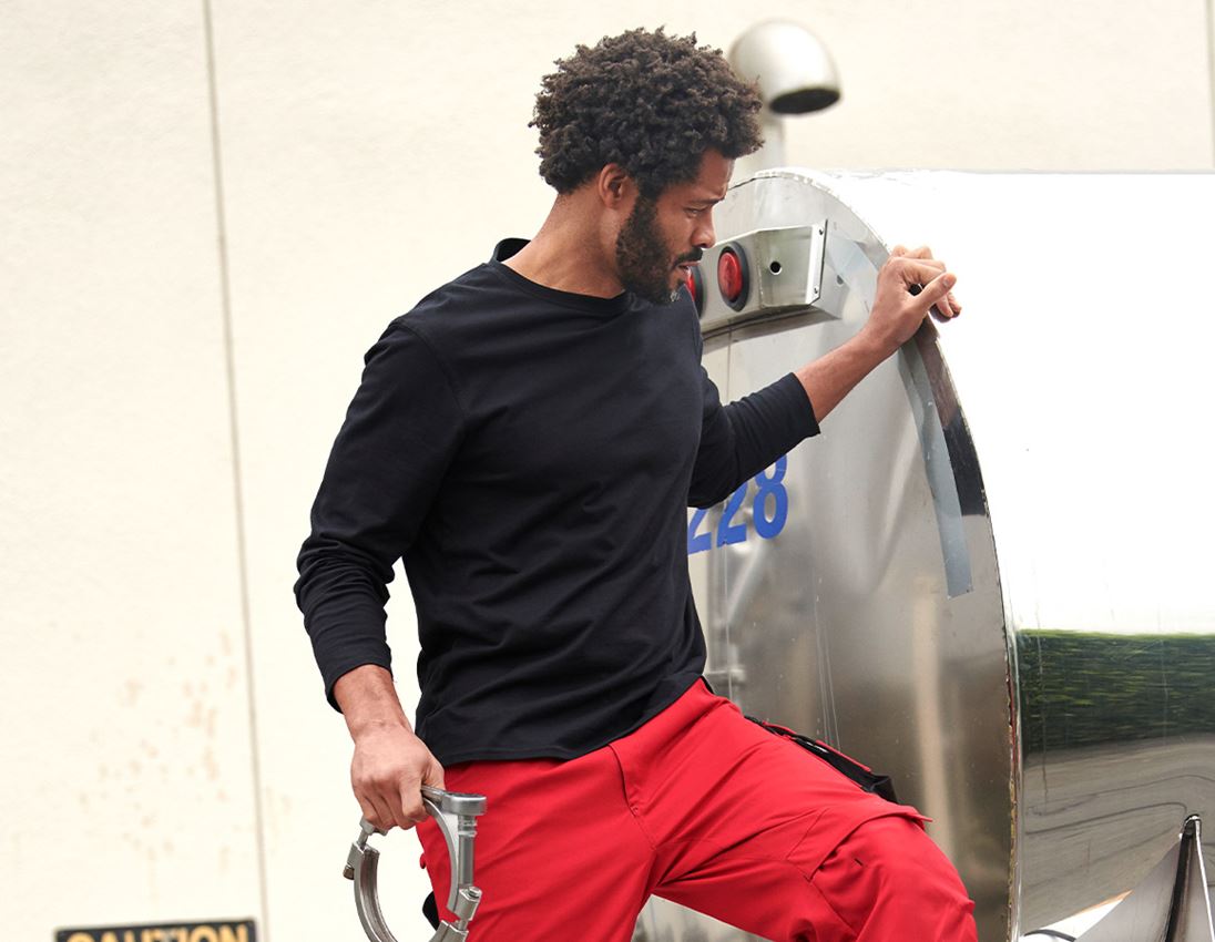 Tričká, pulóvre a košele: Tričko s dlhým rukávom e.s. cotton + čierna 1