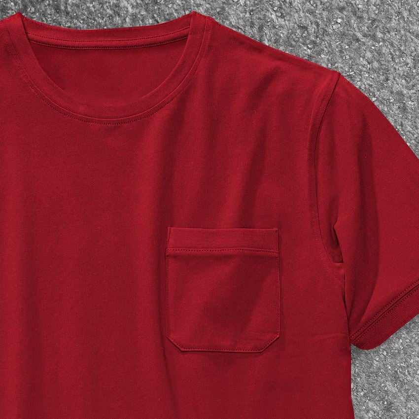 Tričká, pulóvre a košele: Tričko e.s. cotton stretch Pocket + ohnivá červená 2