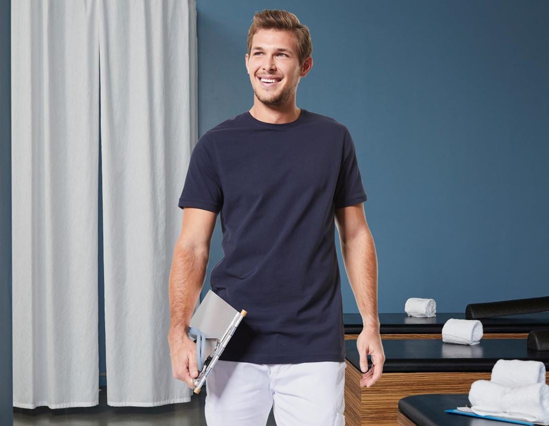 Tričká, pulóvre a košele: Tričko e.s. cotton stretch, long fit + tmavomodrá