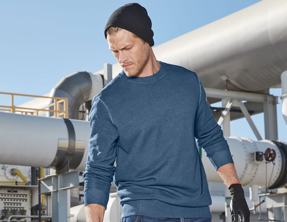 Tričká, pulóvre a košele: Mikina e.s. vintage poly cotton + starožitná modrá vintage 1