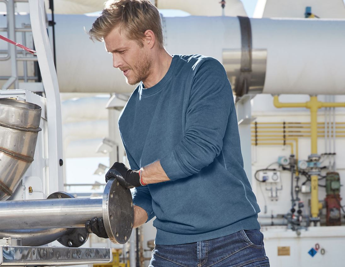 Tričká, pulóvre a košele: Mikina e.s. vintage poly cotton + starožitná modrá vintage 3