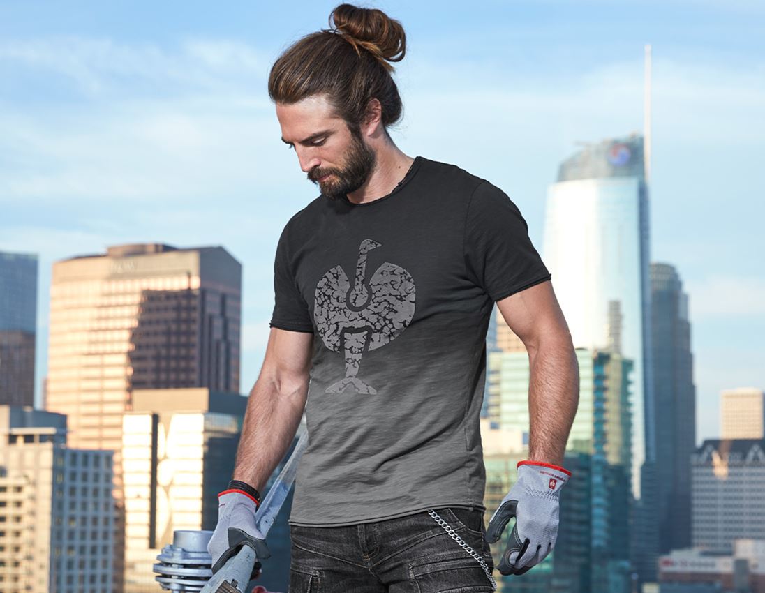Tričká, pulóvre a košele: Tričko e.s. workwear ostrich + oxidová čierna vintage