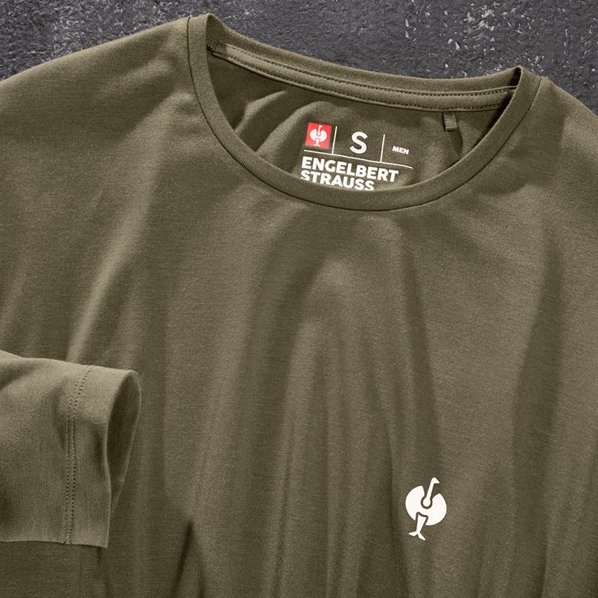 Tričká, pulóvre a košele: Modal-Tričko s dlhým rukávom e.s.concrete + bahenná zelená 2