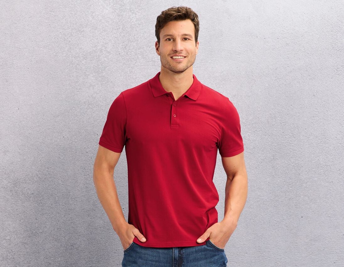 Témy: e.s. Polo tričko Piqué cotton light + ohnivá červená