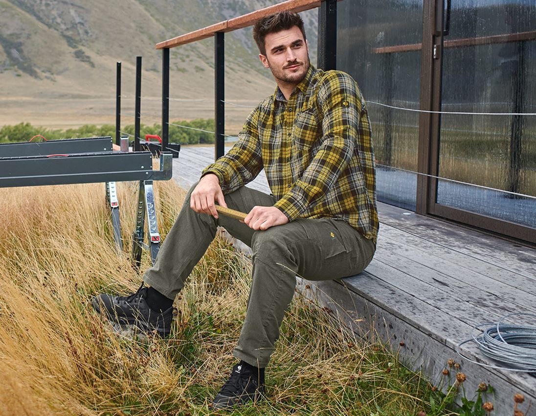Tričká, pulóvre a košele: Károvaná košeľa e.s.vintage + maskáčová zelená károvaná 1