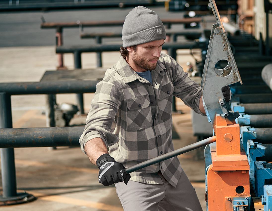 Tričká, pulóvre a košele: Károvaná košeľa e.s.iconic + delfínovo sivá/karbónová sivá 2