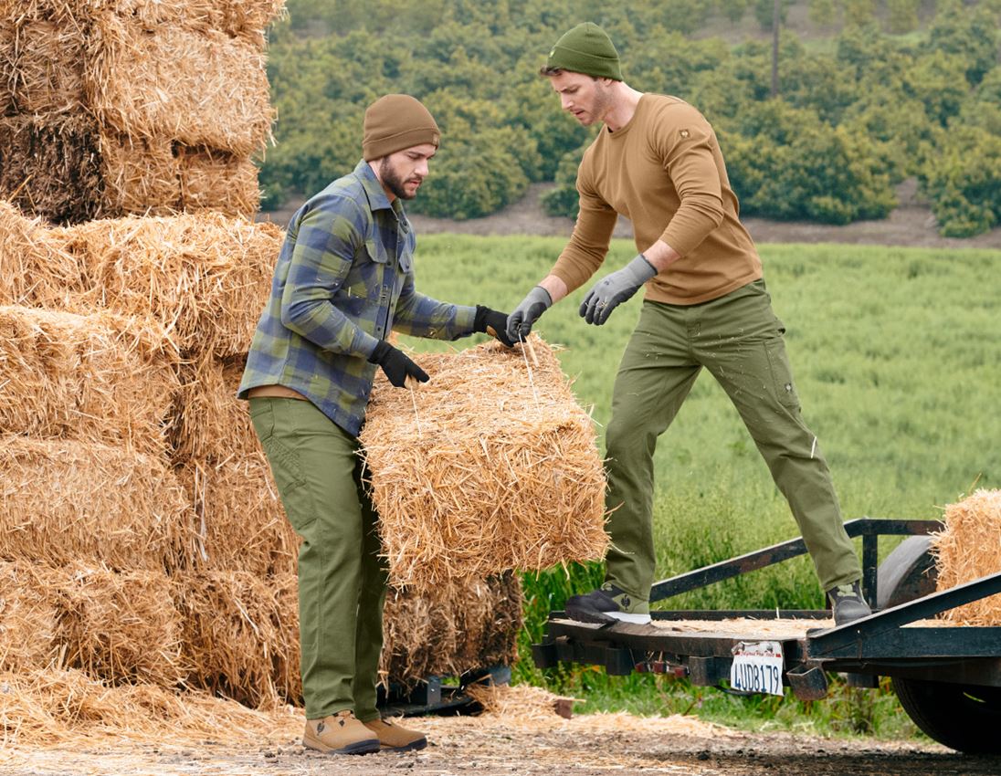 Tričká, pulóvre a košele: Károvaná košeľa e.s.iconic + horská zelená/oxidová modrá 6