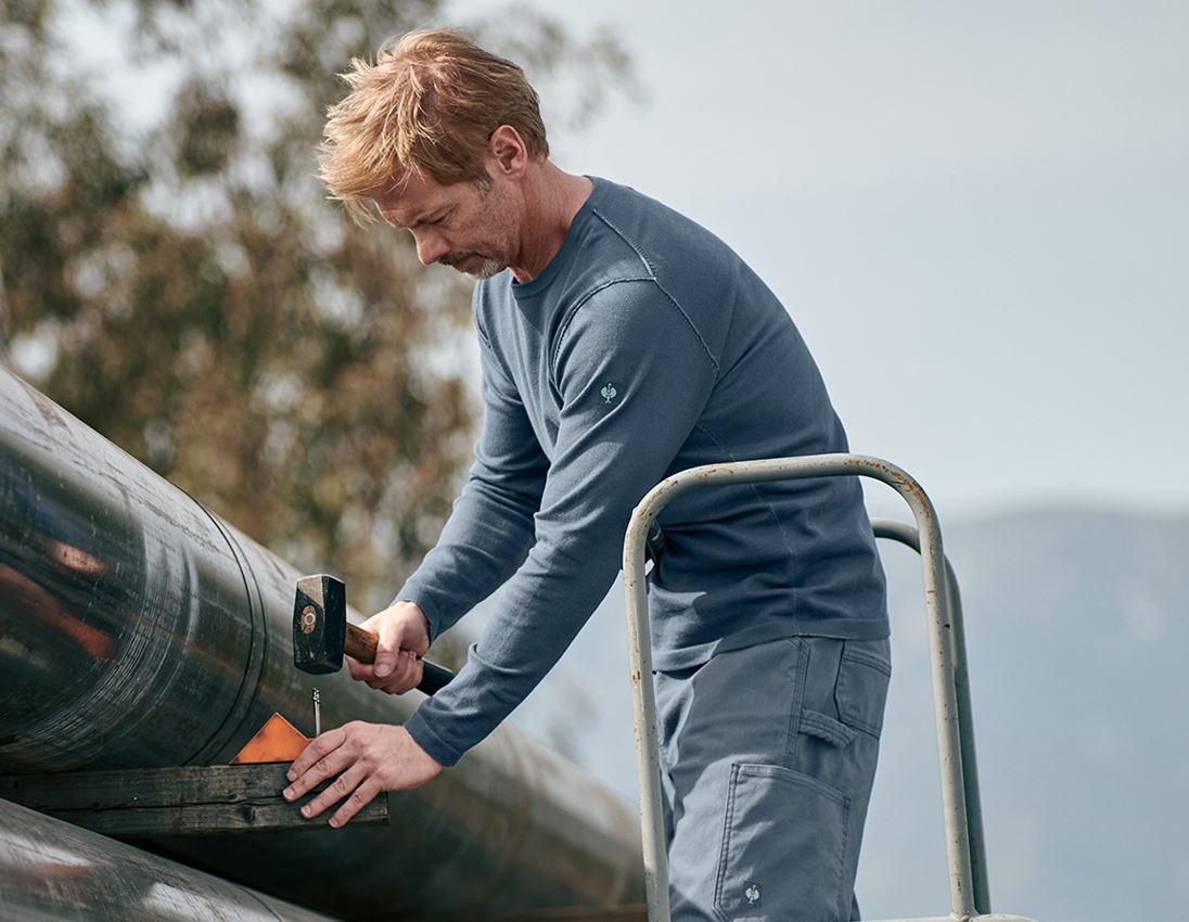 Tričká, pulóvre a košele: Úpletový sveter e.s.iconic + oxidová modrá 4