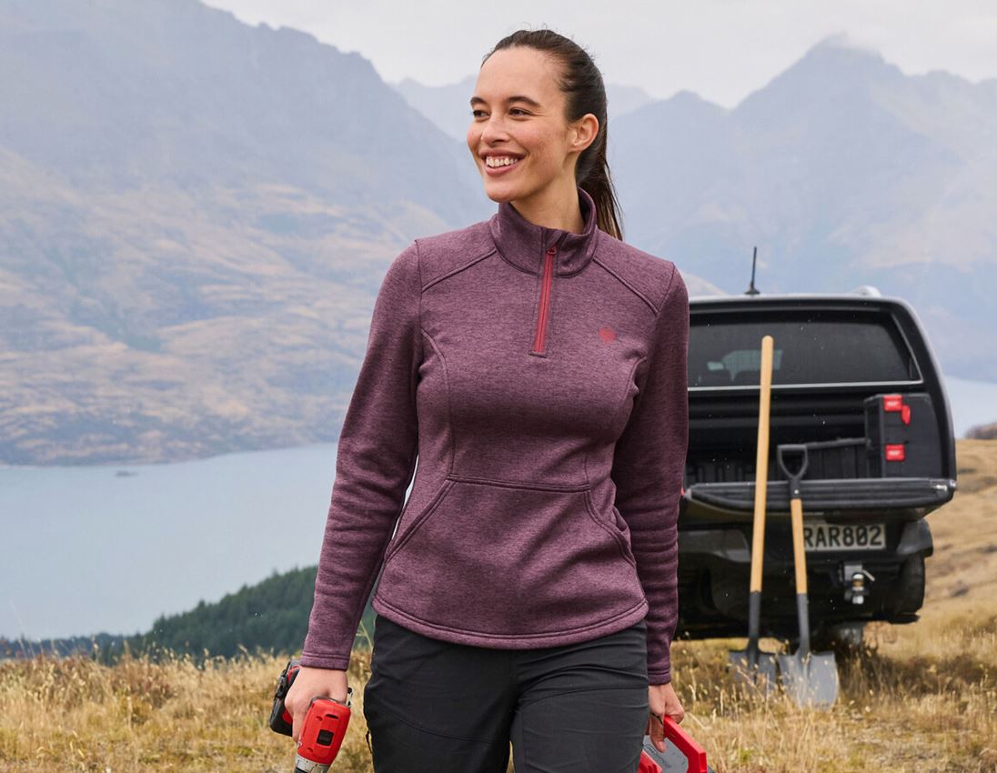 Tričká, pulóvre a košele: Sveter thermo stretch e.s.trail, dámske + mahagónová červená melanž/opálová červená