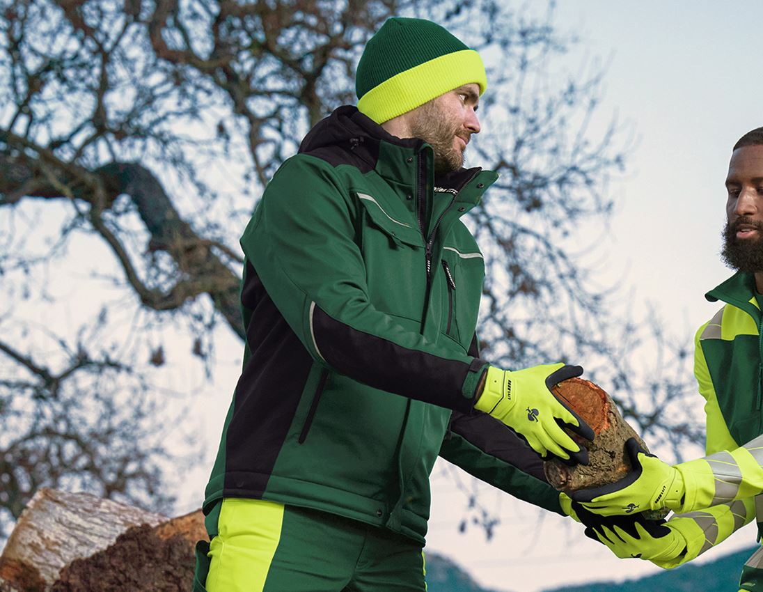 Pracovné bundy: Softshellová bunda e.s.motion + zelená/čierna 1