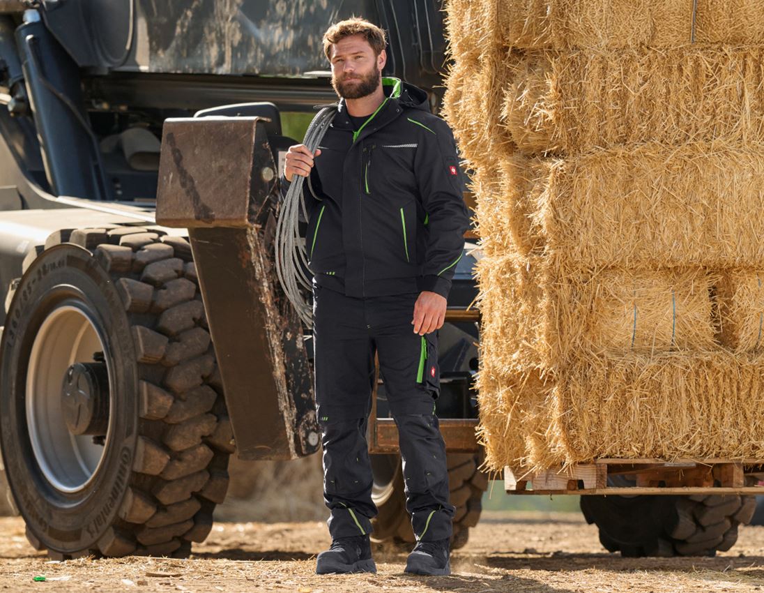 Pracovné bundy: Zimná softshellová bunda e.s.motion 2020, pánska + čierna/morská zelená 2