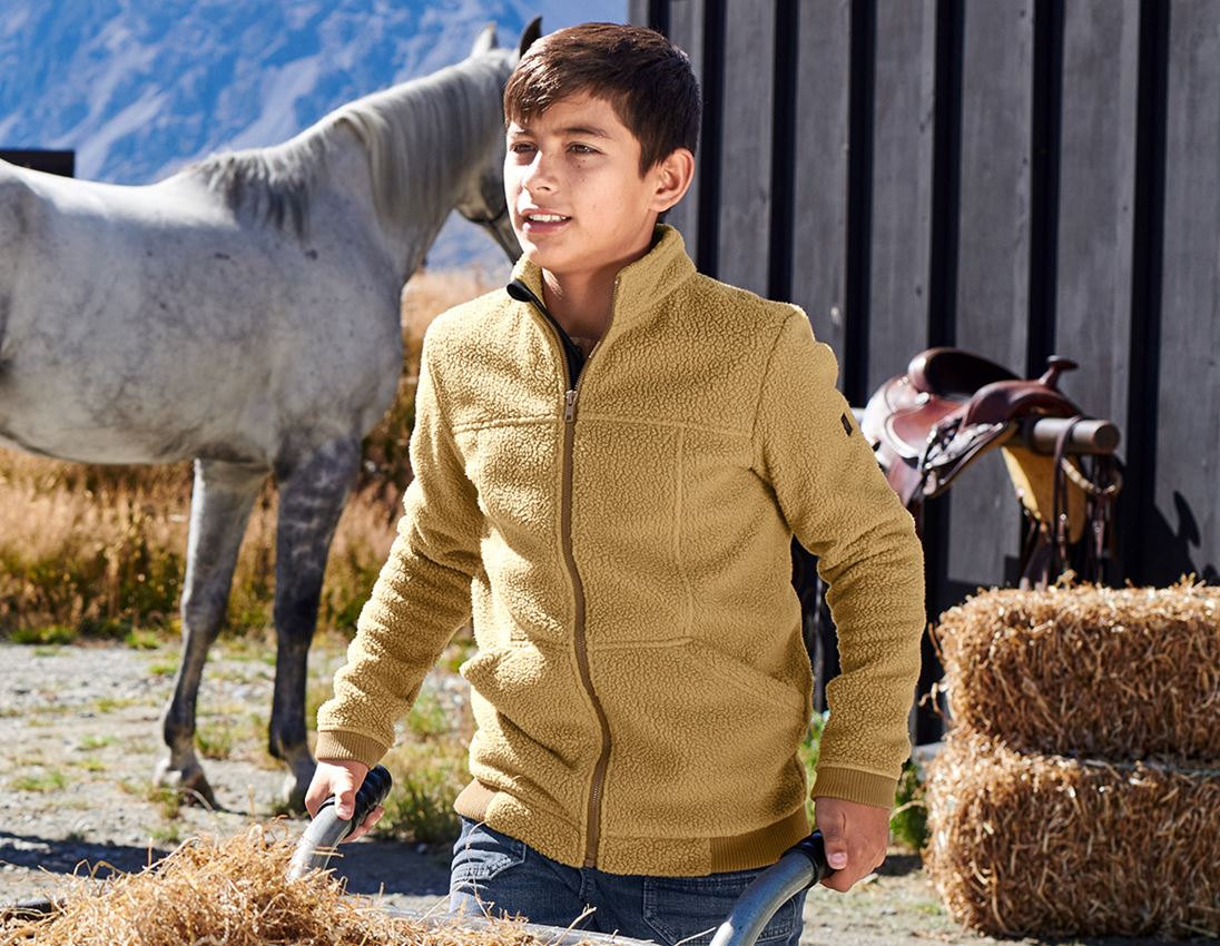 Bundy: Bunda s umelou kožušinou e.s.vintage, detská + sépiová