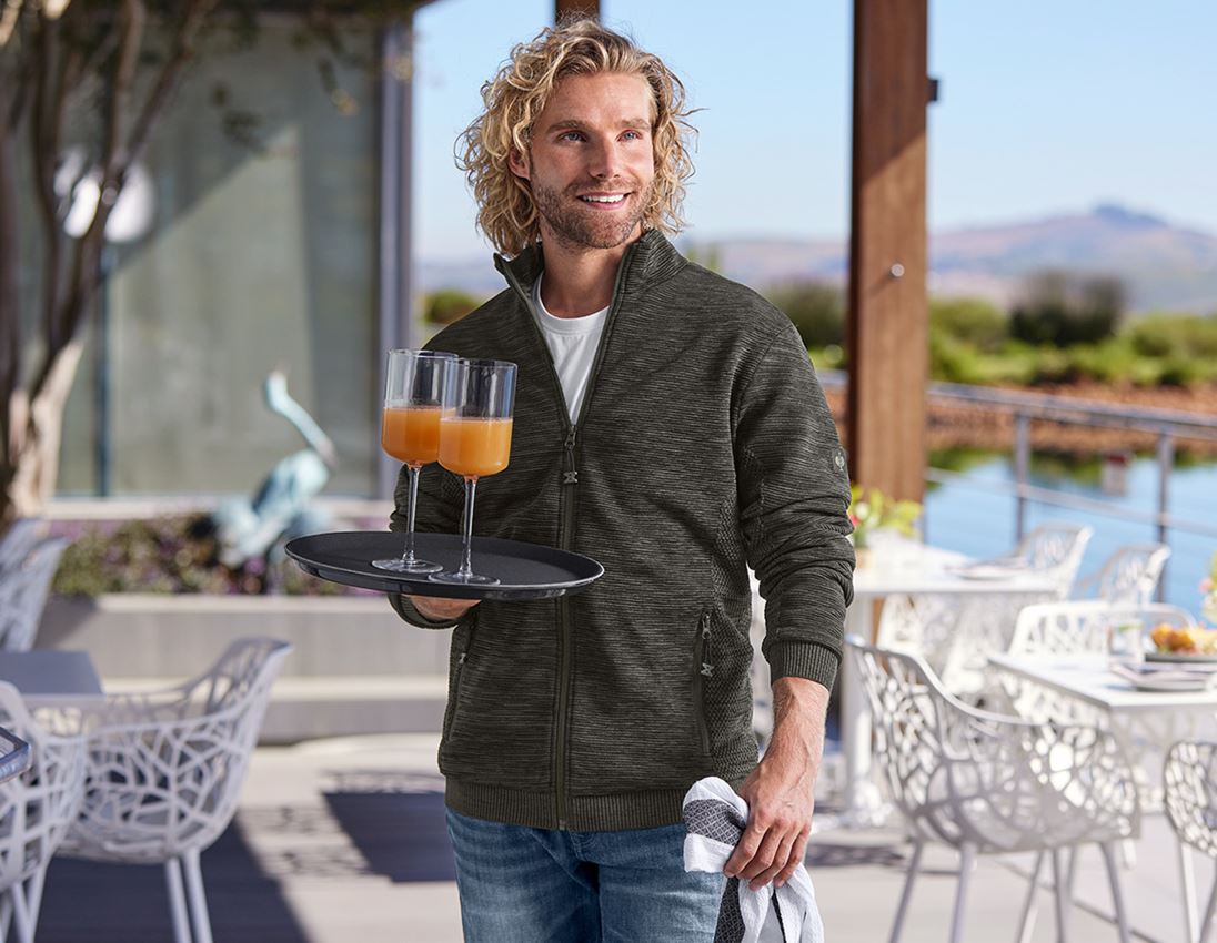 Pracovné bundy: Úpletová bunda e.s.motion ten + maskáčová zelená 2