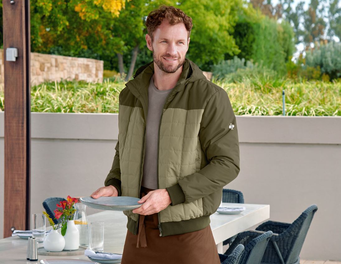 Pracovné bundy: Pilotná bunda s kapucňou e.s.concrete + bahenná zelená/kavyľová zelená 2