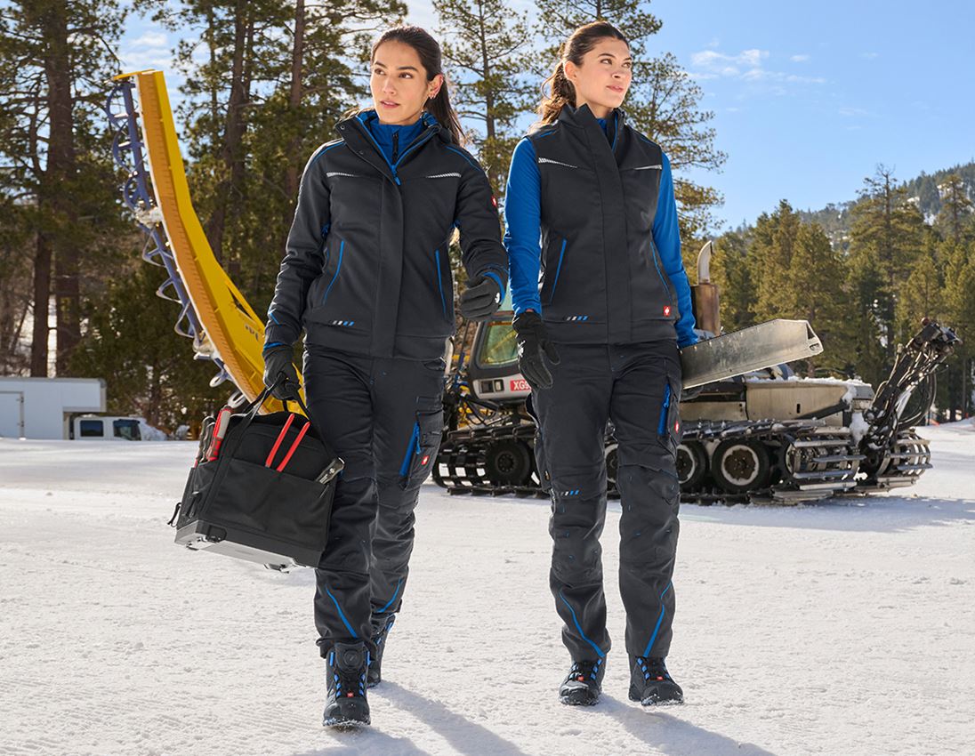 Pracovné nohavice: Dámske zimné nohavice e.s.motion 2020 + grafitová/enciánová modrá 5