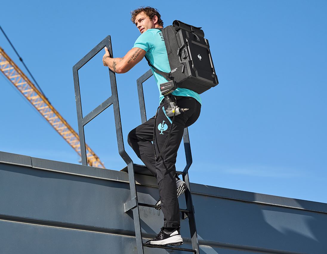 Pracovné nohavice: Funkčné nohavice e.s.trail + čierna/lapisovo tyrkysová 1