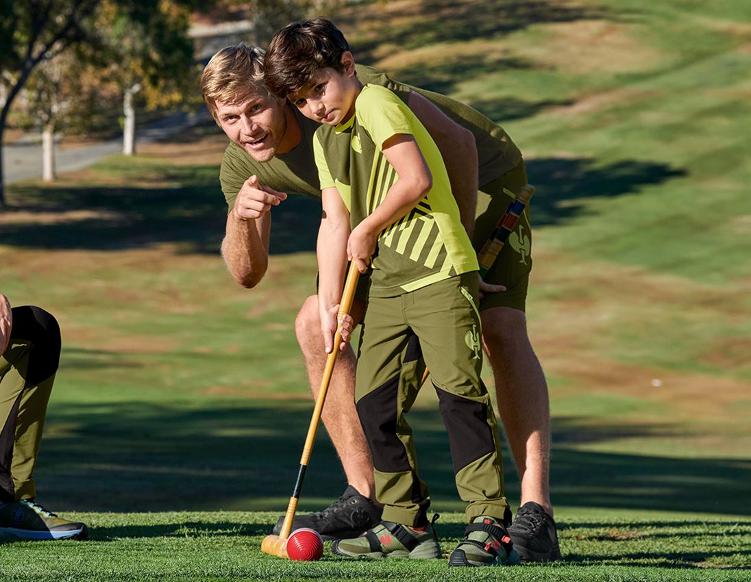 Nohavice: Funkčné nohavice e.s.trail, detské + borievkovo zelená/limetkovo zelená 1