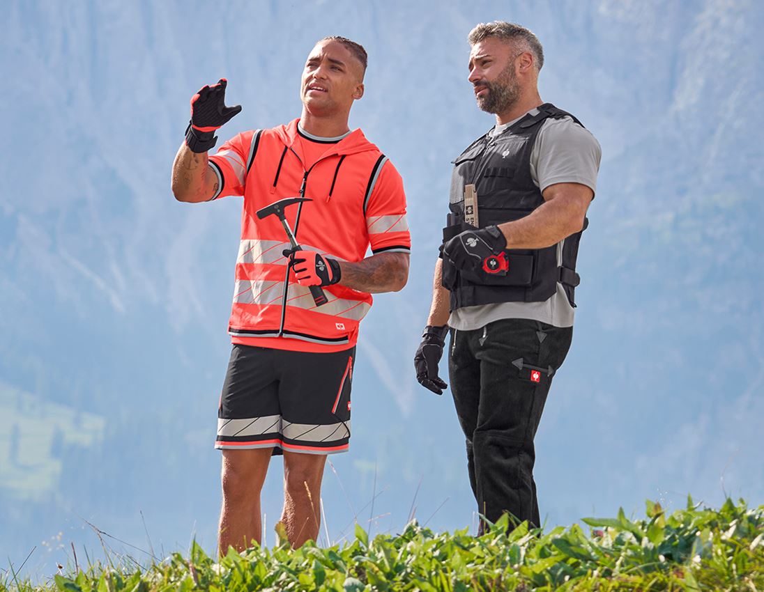 Tričká, pulóvre a košele: Reflexné ochranné funkčné tričko e.s.ambition + výstražná červená/čierna 5