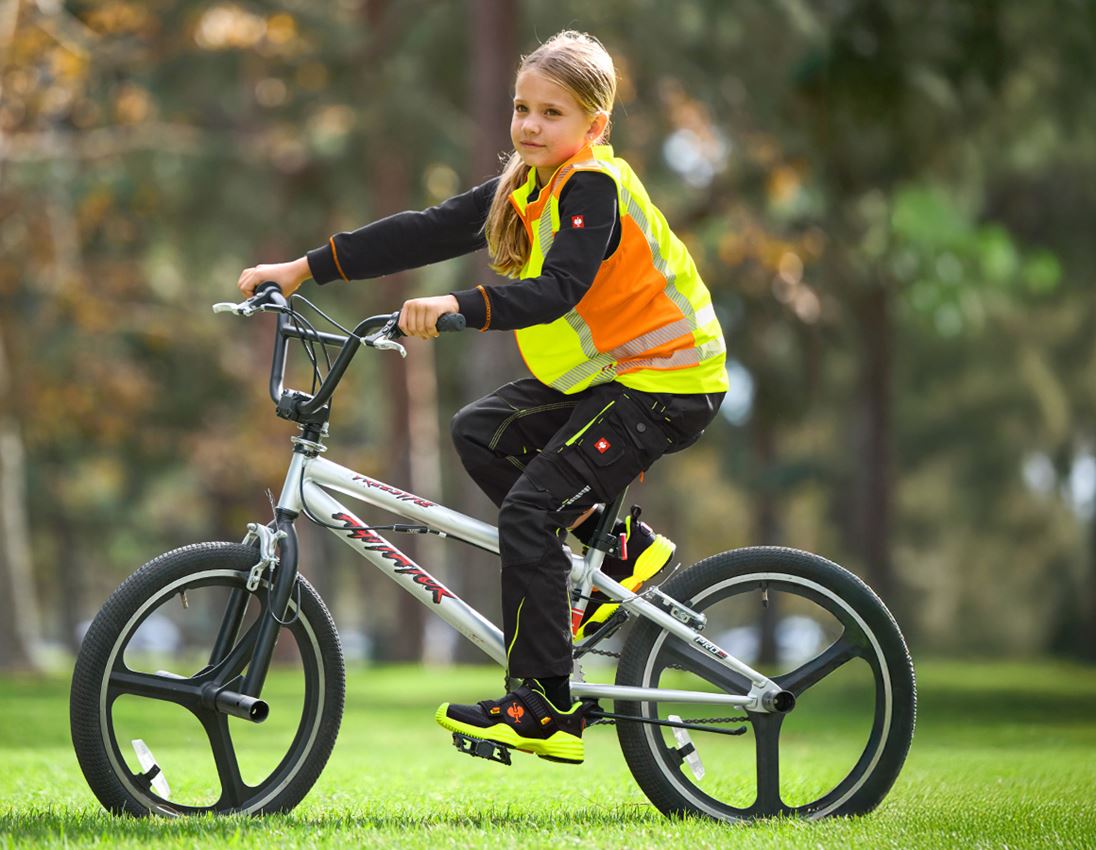 Nohavice: Nohavice do pása e.s.motion 2020, detské + čierna/výstražná žltá/výstražná oranžová 3