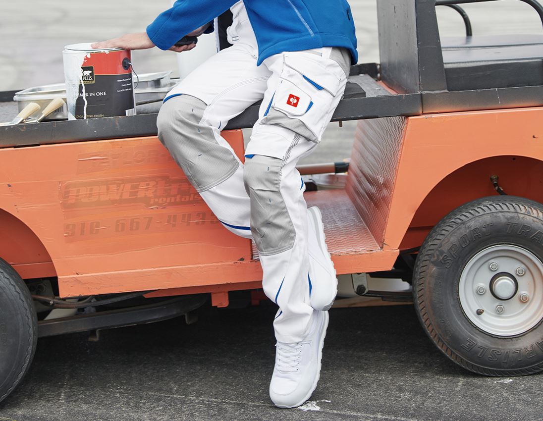 Pracovné nohavice: Dámske nohavice e.s.motion 2020 + biela/enciánová modrá 3