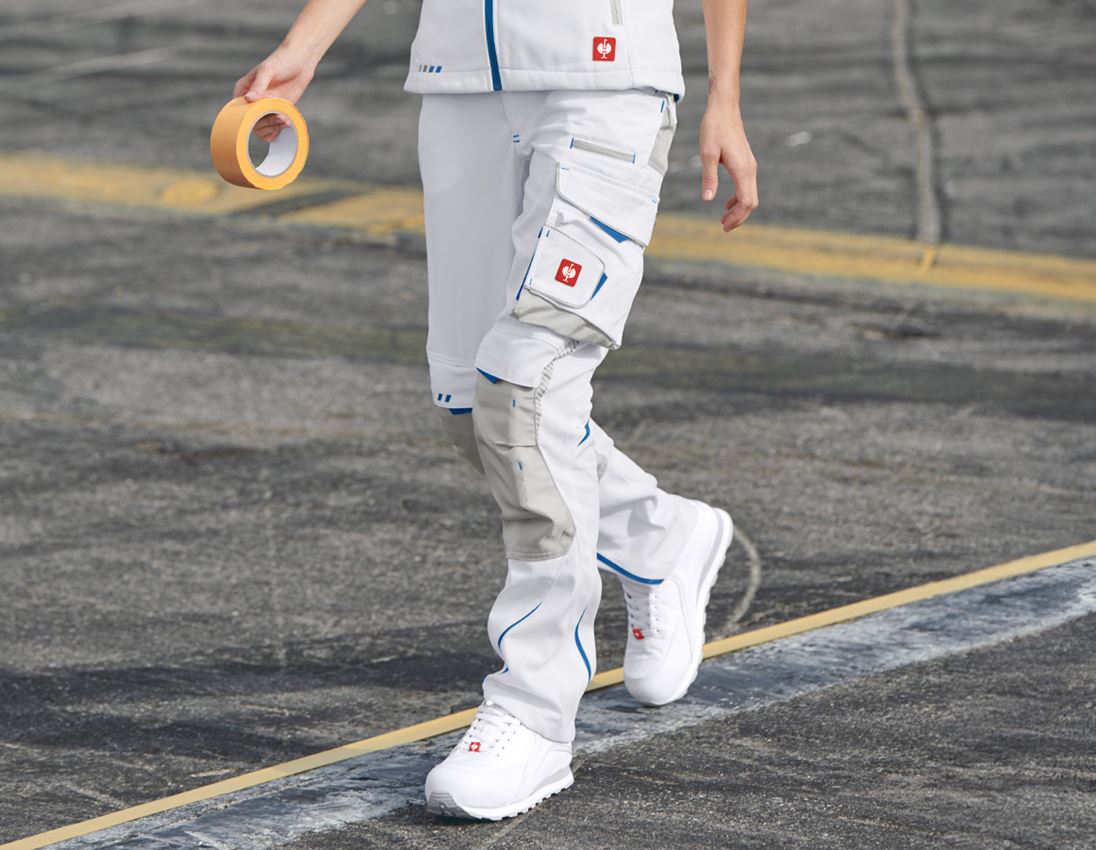 Pracovné nohavice: Dámske nohavice e.s.motion 2020 + biela/enciánová modrá