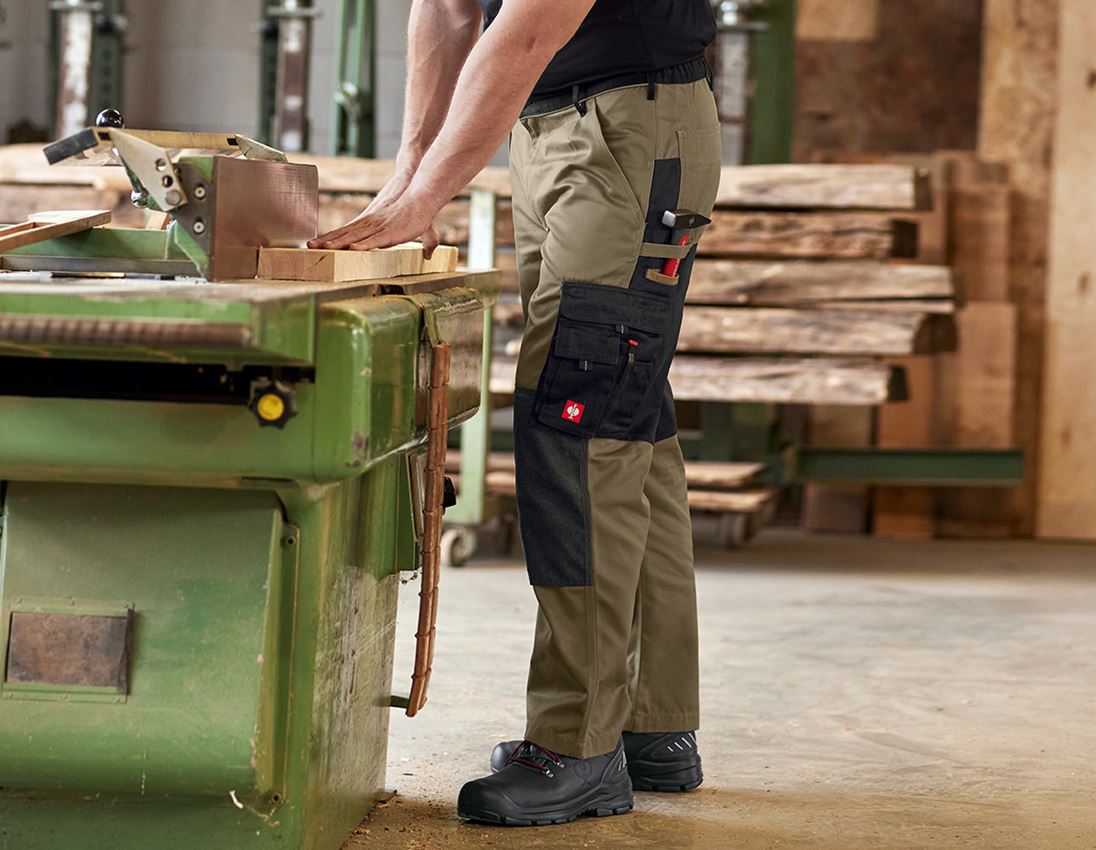 Pracovné nohavice: Nohavice do pása e.s.image + kaki/čierna 1