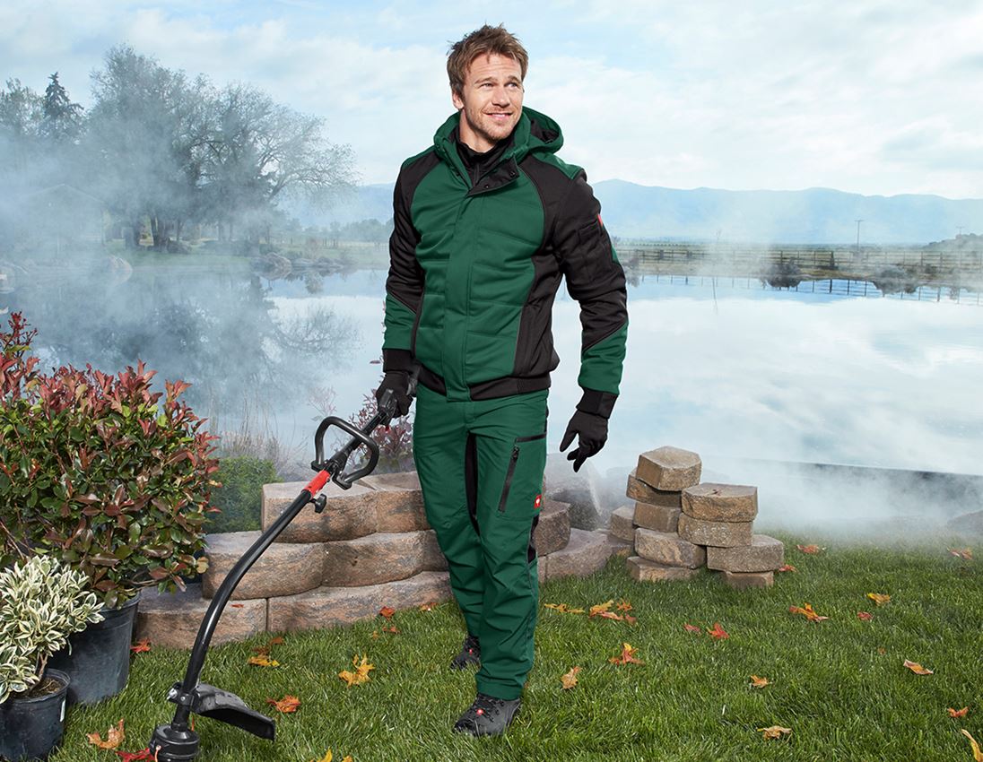 Pracovné nohavice: Zimné nohavice do pása e.s.vision + zelená/čierna 3