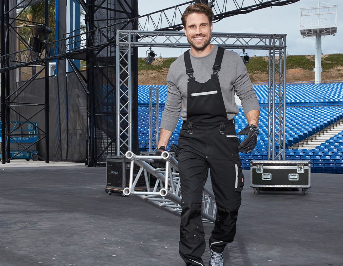 Pracovné nohavice: Nohavice s náprsenkou e.s.motion 2020 + čierna/platinová